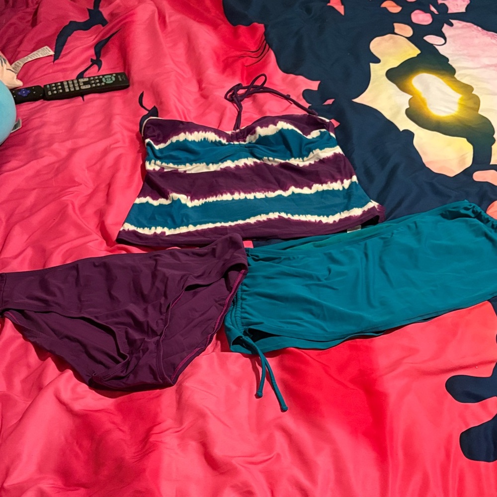 Merona Purple and Teal Swimwear Set